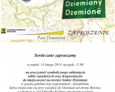 Uroczyste odsłonięcie dwujęzycznych tablic miejscowości w Gminie Dziemiany