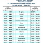 Transcassubia - rozkład  jazdy