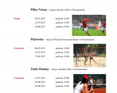 Letnie Turnieje  Sportowe 2017 kategoria gimnazjum dziewczęta i chłopcy