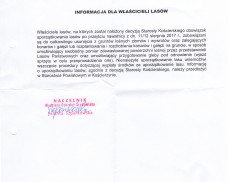 Informacja dla właścicieli lasów