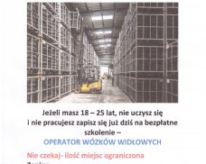 Bezpłatne szkolenie operatorów wózków widłowych