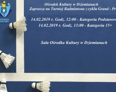 OŚRODEK KULTURY W DZIEMIANACH ZAPRASZA NA TURNIEJ BADMINTONA RUNDA IV