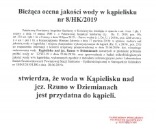 BIEŻĄCA OCENA JAKOŚCI WODY W KĄPIELISKU NAD JEZIOREM RZUNO W DZIEMIANACH