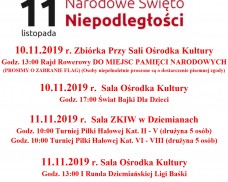 ZAPRASZAMY NA OBCHODY NARODOWEGO ŚWIĘTA NIEPODLEGŁOŚCI