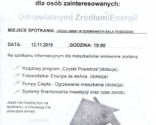 Spotkanie dla osób zainteresowanych odnawialnymi źródłami energii