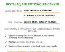 Bezpłatne spotkanie dla osób zainteresowanych instalacjami fotowoltaicznymi