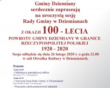 100 – Lecie Powrotu Dziemian w Granice Rzeczypospolitej Polskiej 1920 – 2020