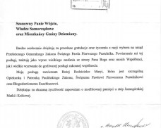 Podziękowanie od Ojca Arnolda Chrapkowskiego