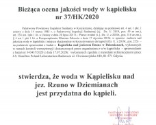 BIEŻĄCA OCENA JAKOŚCI WODY W KĄPIELISKU NAD JEZIOREM RZUNO W DZIEMIANACH