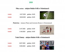 Letnie Turnieje Sportowe kategoria  klas III – VI Szkoły Podstawowej dziewcząt i chłopców lipiec – sierpień 2020