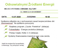 Bezpłatne spotkanie dla osób zainteresowanych odnawialnymi źródłami energii